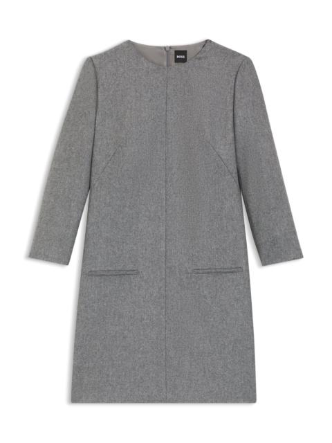 BOSS FLANNEL DRESS WITH WELT POCKETS