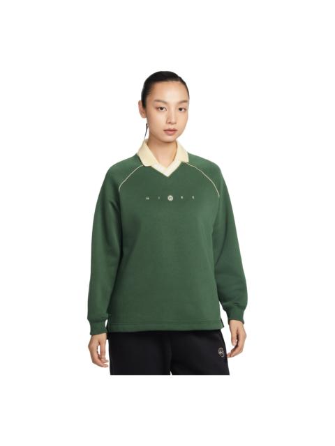 Nike (WMNS) Nike Sportswear Phoenix Fleece Oversized Graphic Polo Top 'Fir Alabaster' IF0257-323