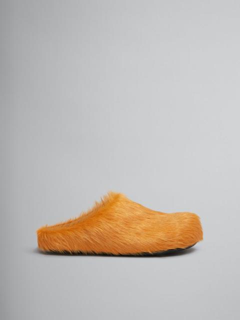 Marni ORANGE LONG-HAIR CALFSKIN FUSSBETT SABOT