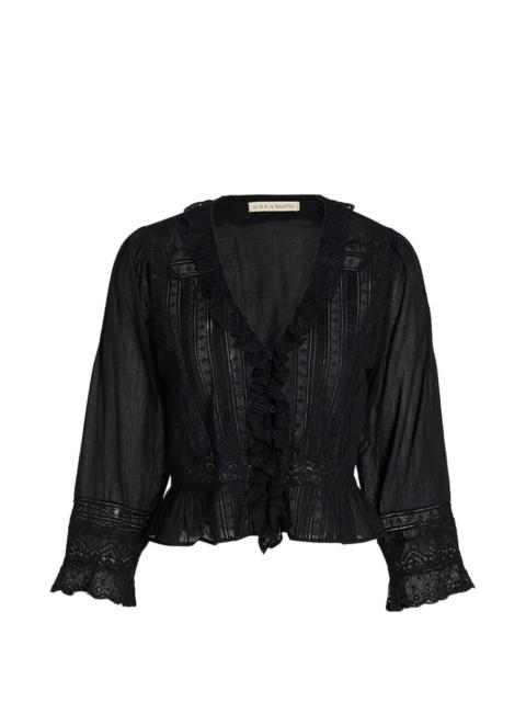 DÔEN ruffled lace blouse