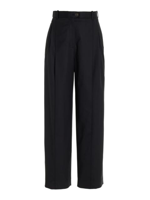 Split-Front Wool Trousers black