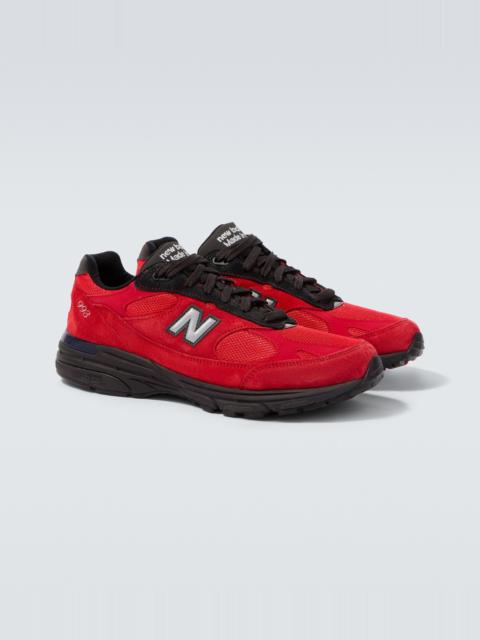 New Balance Made in USA 993 suede-trimmed sneakers