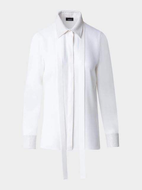 AKRIS Neck Scarf Poplin Tunic Blouse