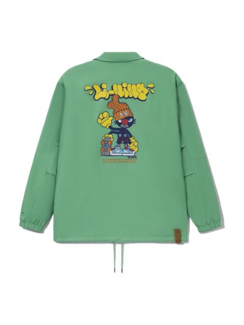 Li-Ning Li-Ning x Persue Crossover Cartoon Pattern Printing Long Sleeves Jacket 'Green' AFDS097-1