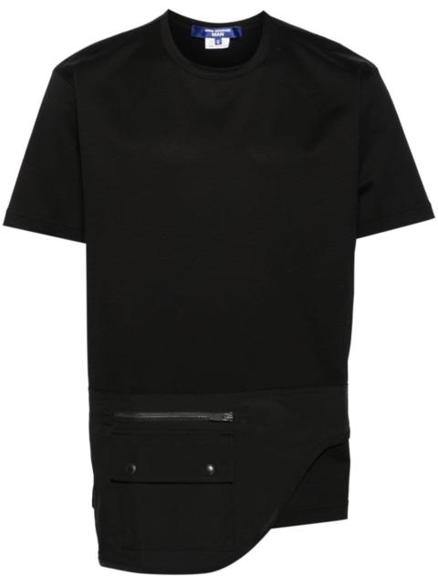 draped-panel cotton T-shirt