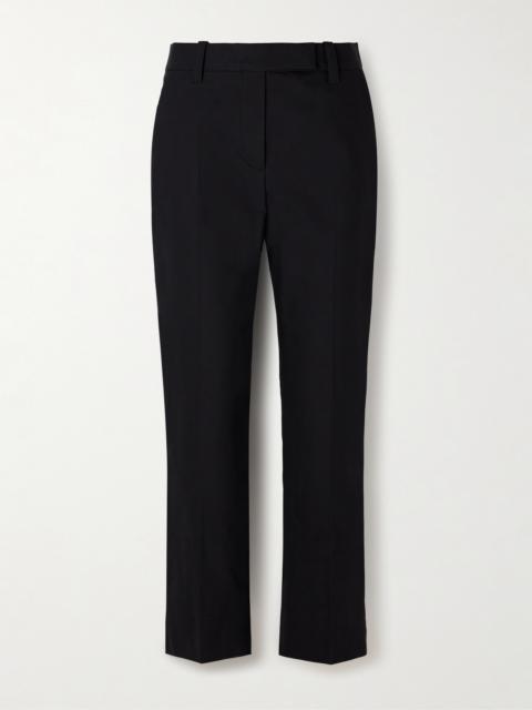 Brunello Cucinelli Pleated Stretch-cotton Twill Tapered Pants