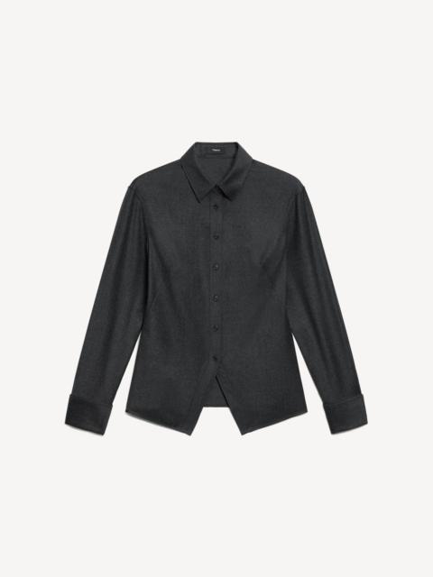 Theory Cutaway Shirt in Sleek Flannel