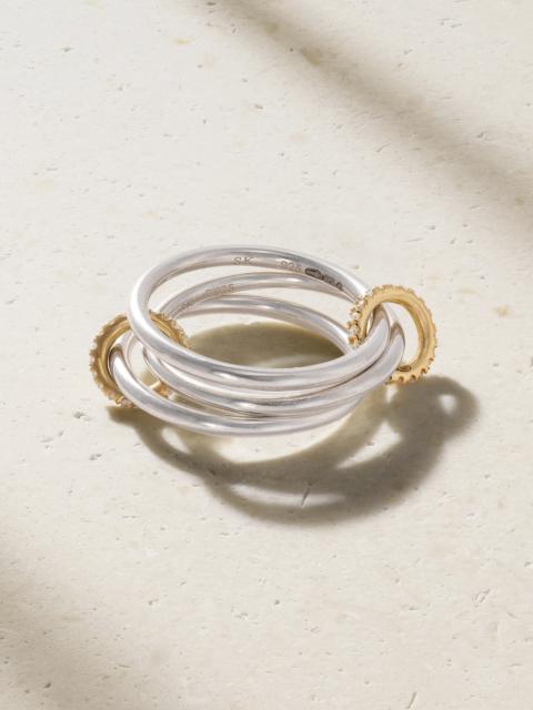 Spinelli Kilcollin Solarium Sterling Silver, 18-karat Gold And Diamond Ring
