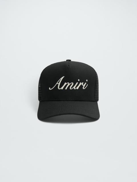 AMIRI AMIRI SCRIPT TRUCKER HAT