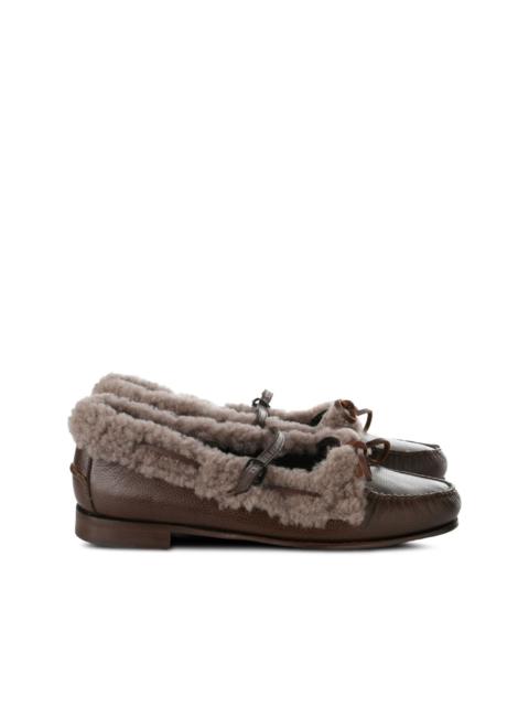HEREU shearling-trim loafers