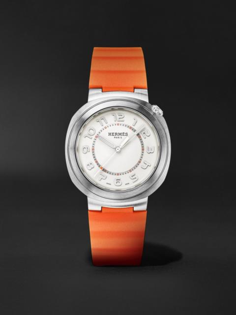 Hermès Cut Automatic 36mm Stainless Steel and Rubber Watch, Ref. No. 403195WW00 Silver