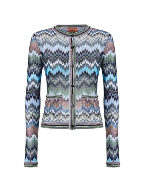 Missoni button-fastening patch-pockets patterned cardigan
