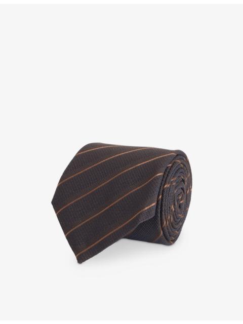 CORNELIANI Striped Silk Tie