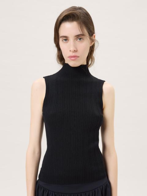 PANGAIA Womens Merino Wool Sleeveless Top - Black