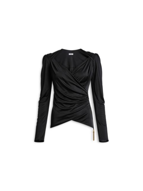Balmain Draped flowing jersey top