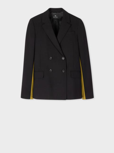 Paul Smith Black Double Breasted Contrast Blazer