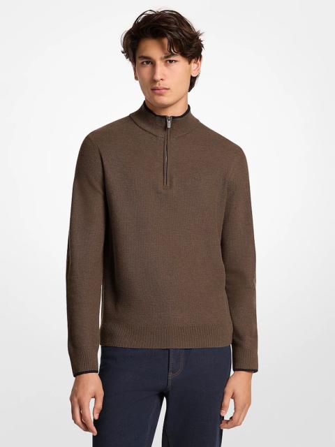 MICHAEL KORS Wool Blend Quarter-Zip Sweater