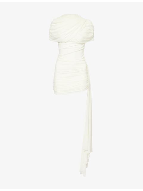 deme The Hazel Draped Stretch-Jersey Mini Dress