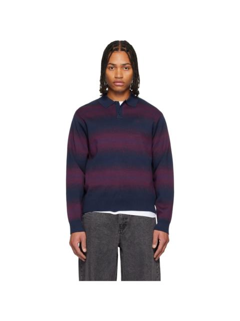 Dime Navy & Red Striped Rugby Sweater