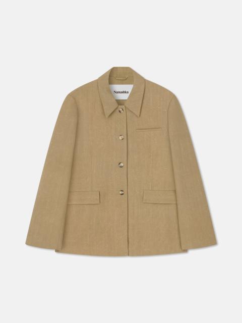 Nanushka HADASA - Silk-blend tweed blazer - Wax