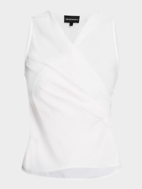 EMPORIO ARMANI Sleeveless Wrap-Front Top