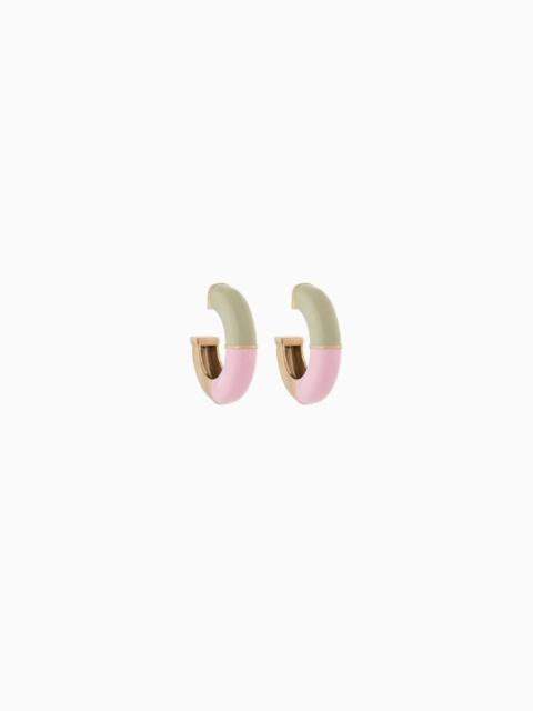 GIORGIO ARMANI METAL AND ENAMEL SEMI-CIRCULAR EARRINGS