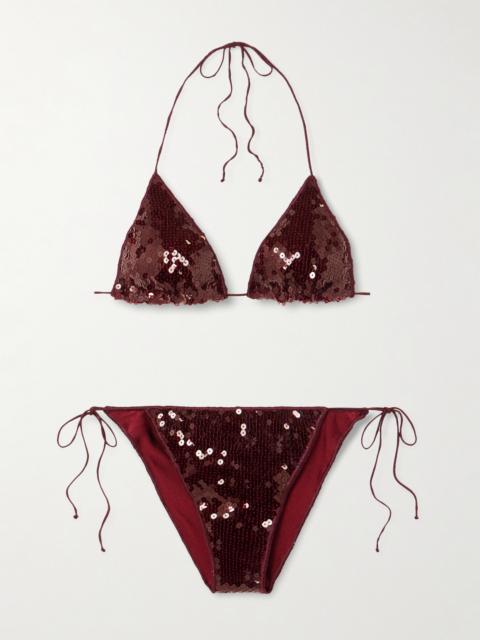 Oséree Marilyn Microkini Sequined Triangle Bikini