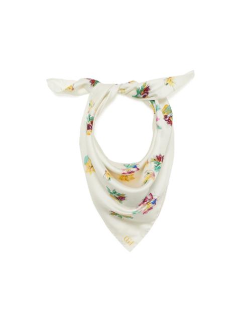 GABRIELA HEARST Savin Mia's Flowers Scarf in Ivory Multi Printed Silk Twill