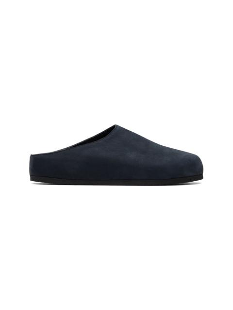 Studio Nicholson Navy Wearing Nabuk Clog Flats