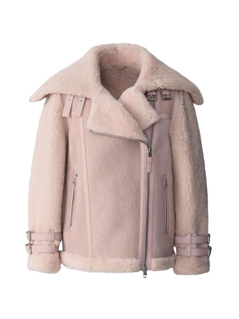 MACKAGE Women's Rhoslyn Suede & Shearling Moto Jacket - Sepia Rose