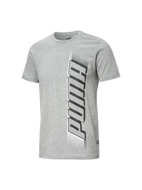 PUMA Chest Large Logo Printed Short Sleeve T-Shirt 'Grey' 581903-03