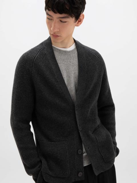 Johnstons of Elgin Relaxed Grey Cashmere Cardigan