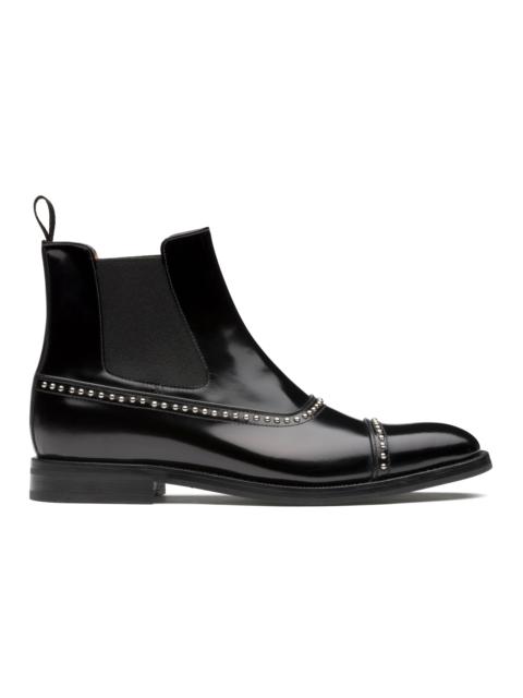 Anjelica met.
Polished Fumè Chelsea Boot Stud Black