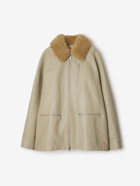 Burberry Short Leather Car Coat