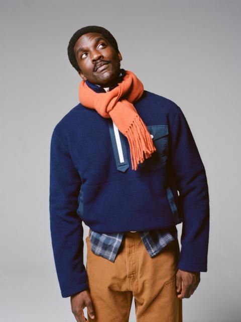Drake's Orange Solid Wool Fringed Scarf