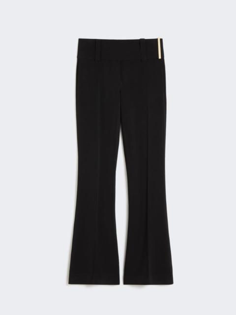 Flared stretch viscose trousers - black