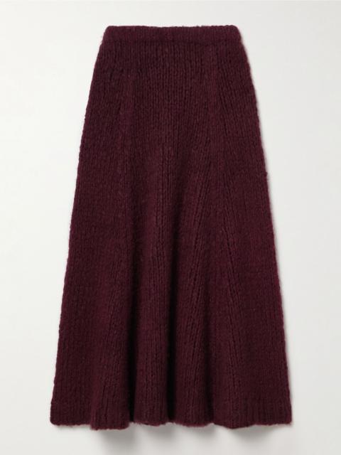 GABRIELA HEARST Perses cashmere midi skirt Burgundy