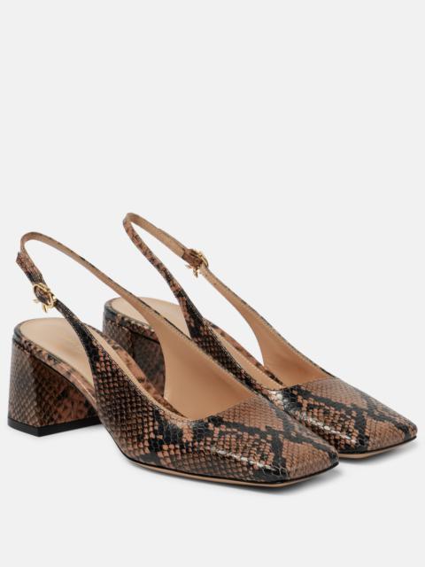 Borneo leather slingback pumps