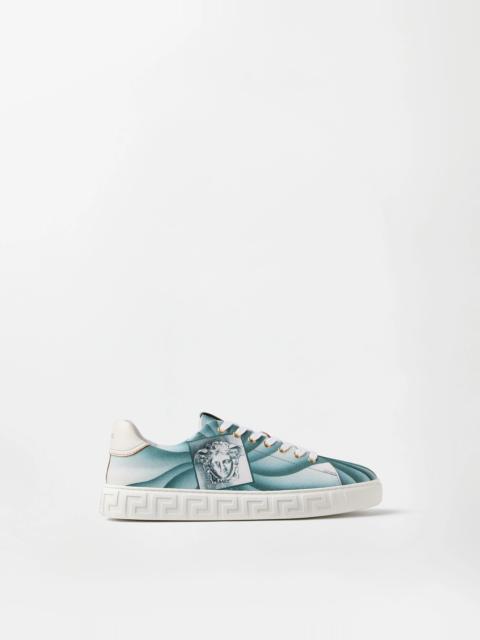 VERSACE Greca Printed Canvas Sneakers