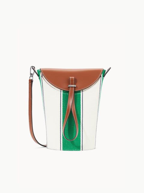 STAUD PHOEBE CONVERTIBLE BUCKET BAG BUNGALOW STRIPE