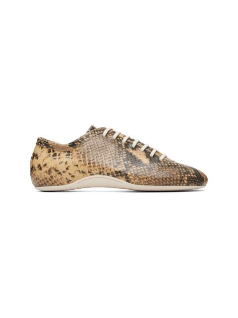 Dries Van Noten Beige Leather Ballerina Sneakers