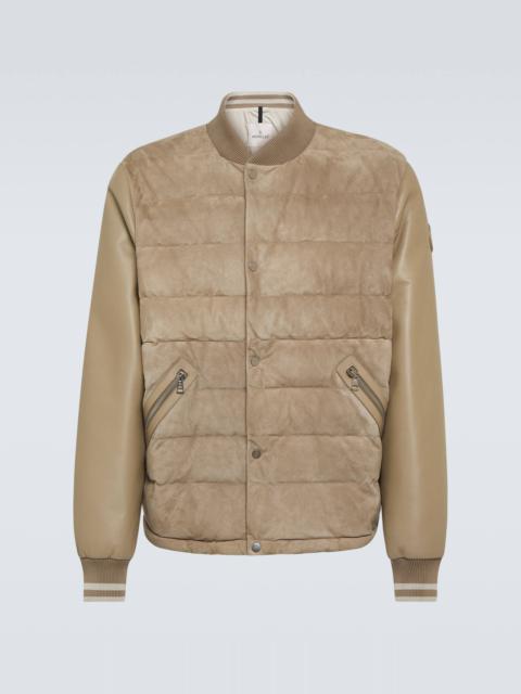 Chalanches leather and down bomber jacket