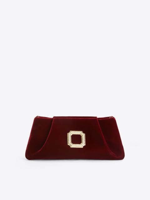 MALONE SOULIERS Vittoria Red Velvet Clutch Bag