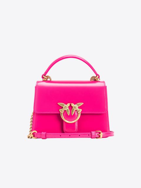 PINKO MINI LOVE BAG ONE TOP HANDLE LIGHT IN GLOSSY LEATHER
