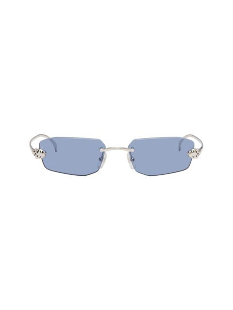 Cartier Silver 'Panthère de Cartier' Sunglasses
