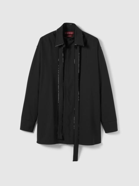 GUCCI Oversize stretch wool shirt