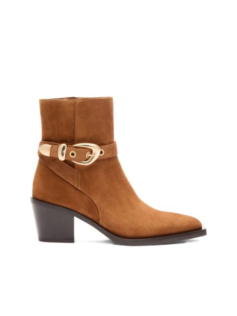Stuart Weitzman 60mm Maven buckle-strap suede boots