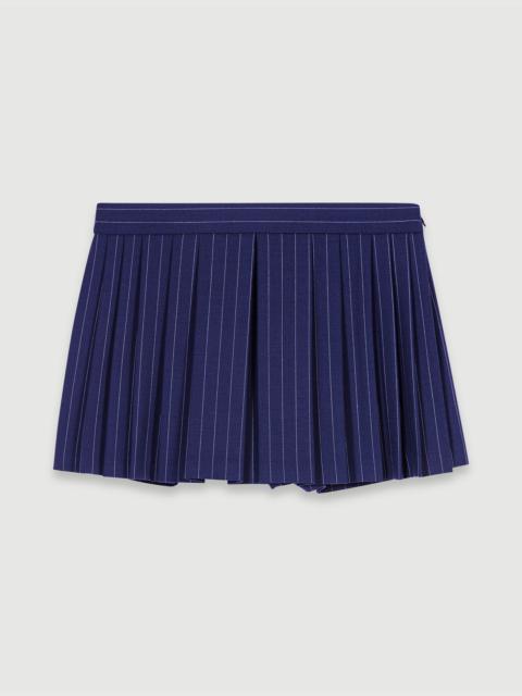 maje Striped layered effect shorts