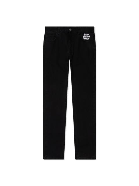 Raf Simons Black Denim Picture Patch Jeans