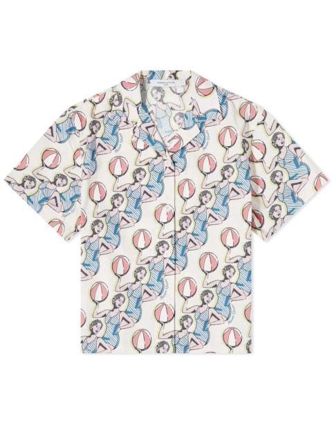 Maison Kitsuné Maison Kitsune Dancing Girls Print Cap Sleeve Shirt